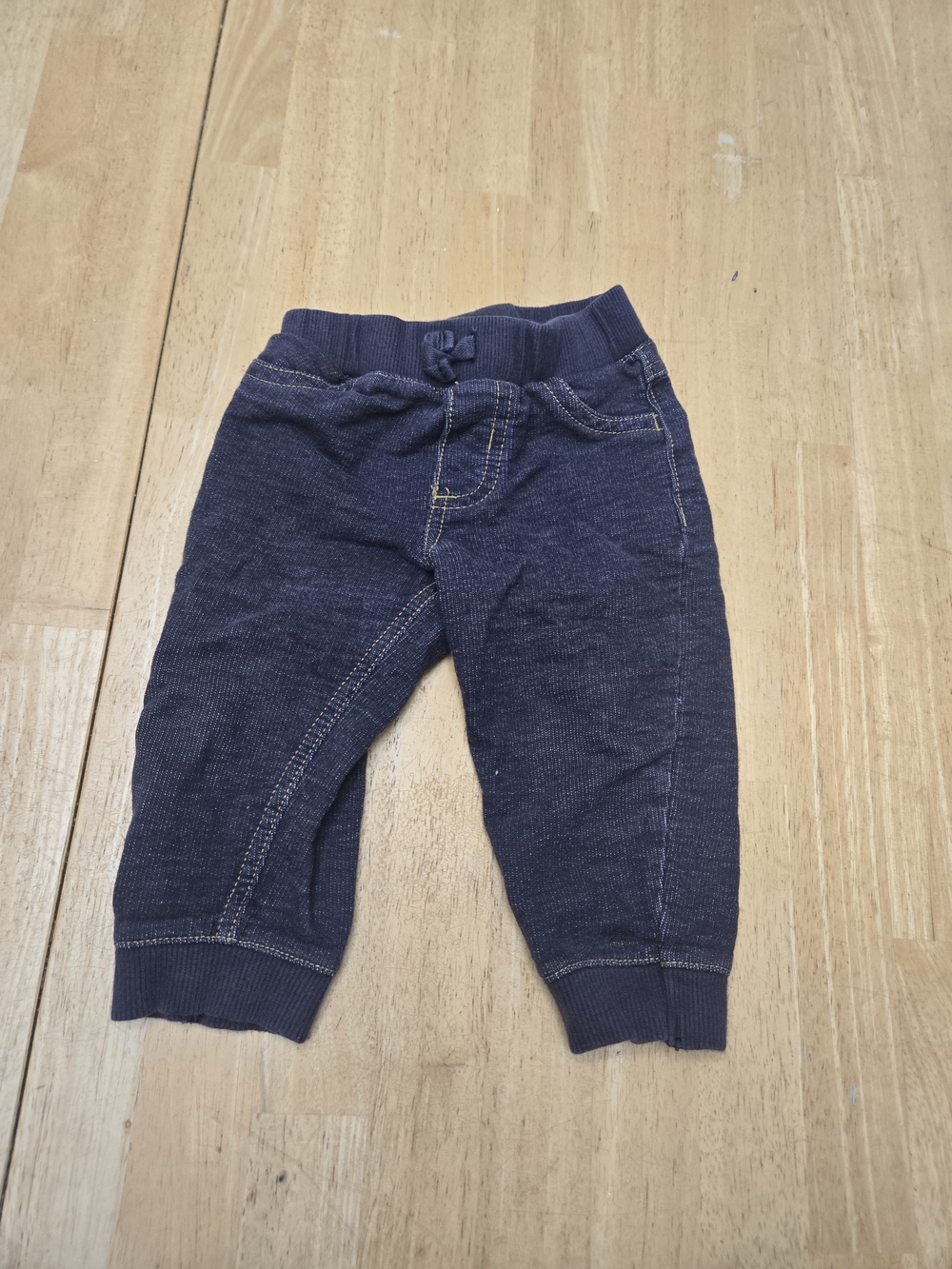 Carter's Navy Knit Jogger Pants with Contrast Stitching